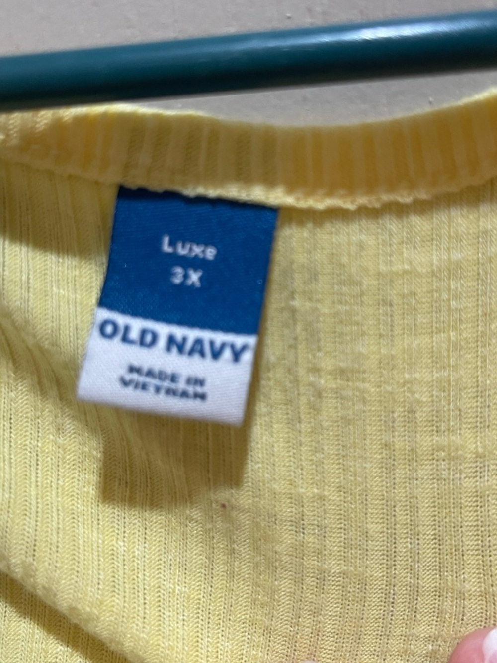 Old Navy Luxe V-Neck ribbed blouse in Pale Yellow - Picture 2 of 2